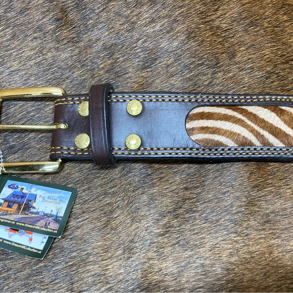 Green Hills Handmade Zebra Cowhide Belt ladies XL - Picture 6 of 9